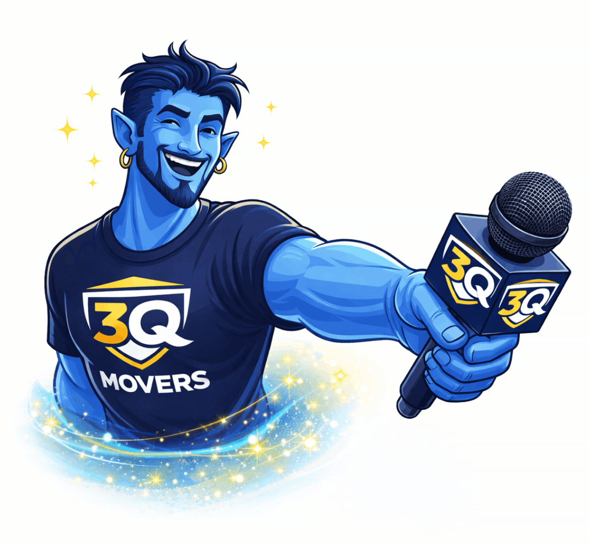 3Q Movers Mascot with Microphone